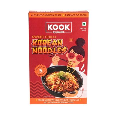 Pluckk Instant Spicy Korean Atta Noodles | Serves 2