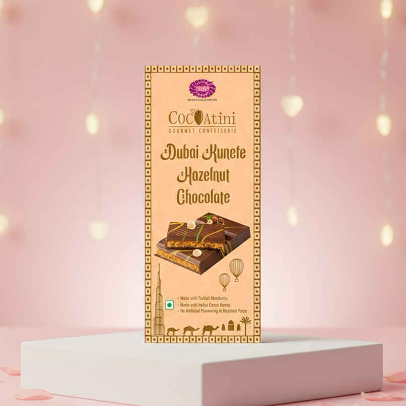 Karachi Bakery Dubai Kunefe Hazelnut Milk Chocolate Bar