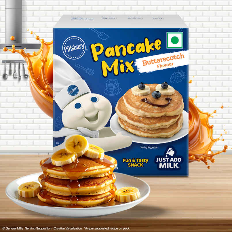 Pillsbury Butterscotch Flavour Pancake Mix 2-Minute Pancake Mix For Kids No-Preservatives