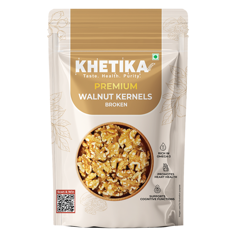 Khetika Premium Broken Walnut Kernels | Akhrot | Rich in Omega 3