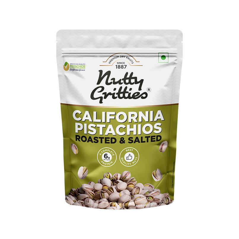 Nutty Gritties Roasted Pistachios - Lightly Salted, Non-Fried, Zero-Oil