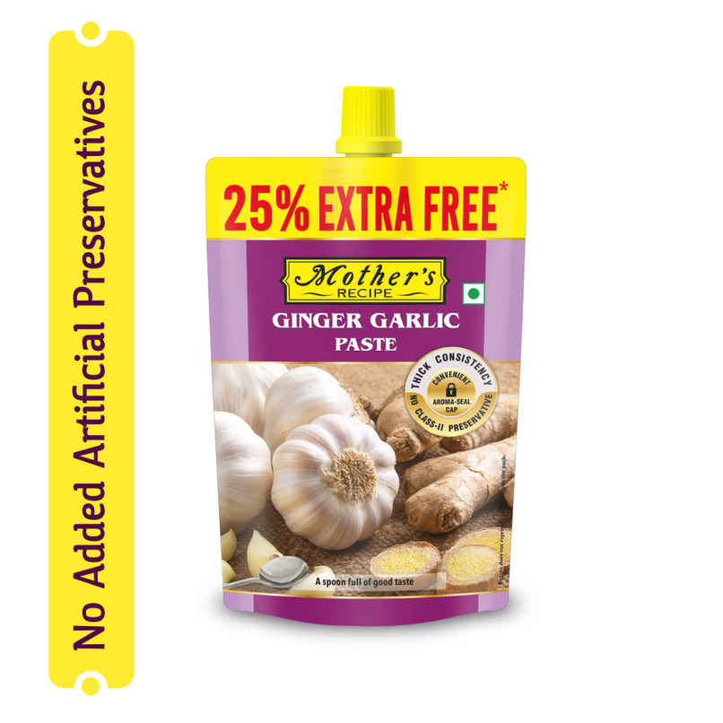 Mother's Recipe Ginger Garlic Paste 200gm + 50gm | No Added Artificial Preservatives
