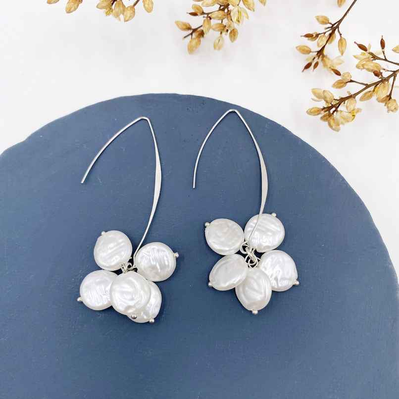 Just Lil Things Multiple White - Pearls Earrings | Jlt11104
