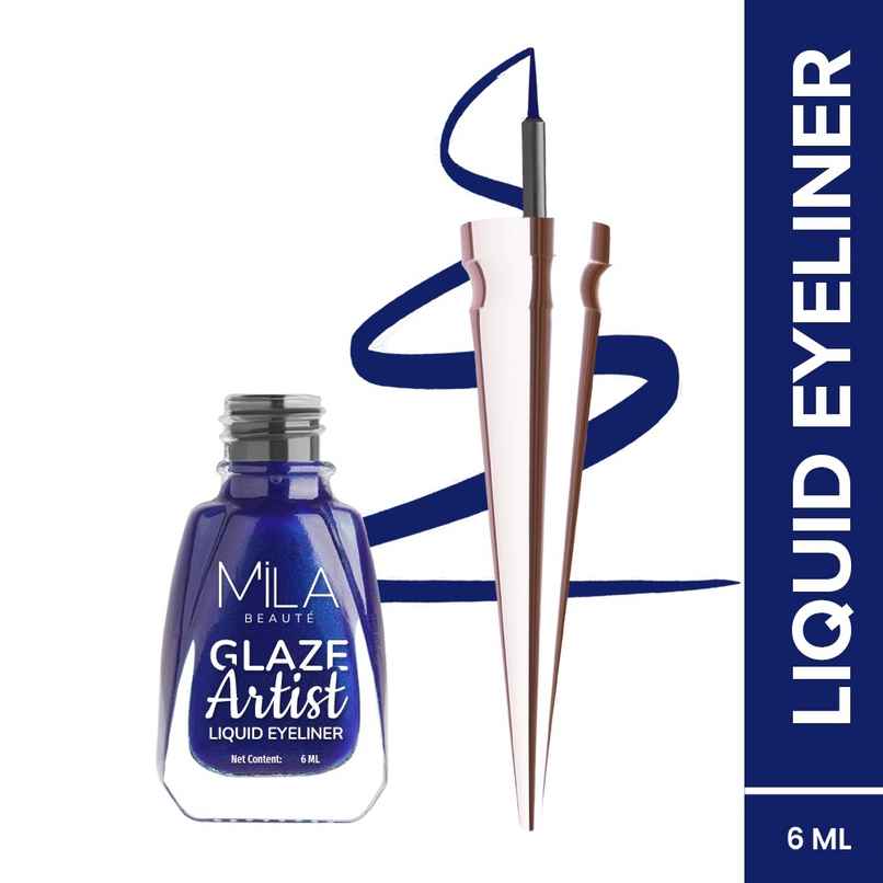 Mila Beaute Glaze Artist Liquid Eyeliner Waterproof & Smudge Proof Infinite - Blue