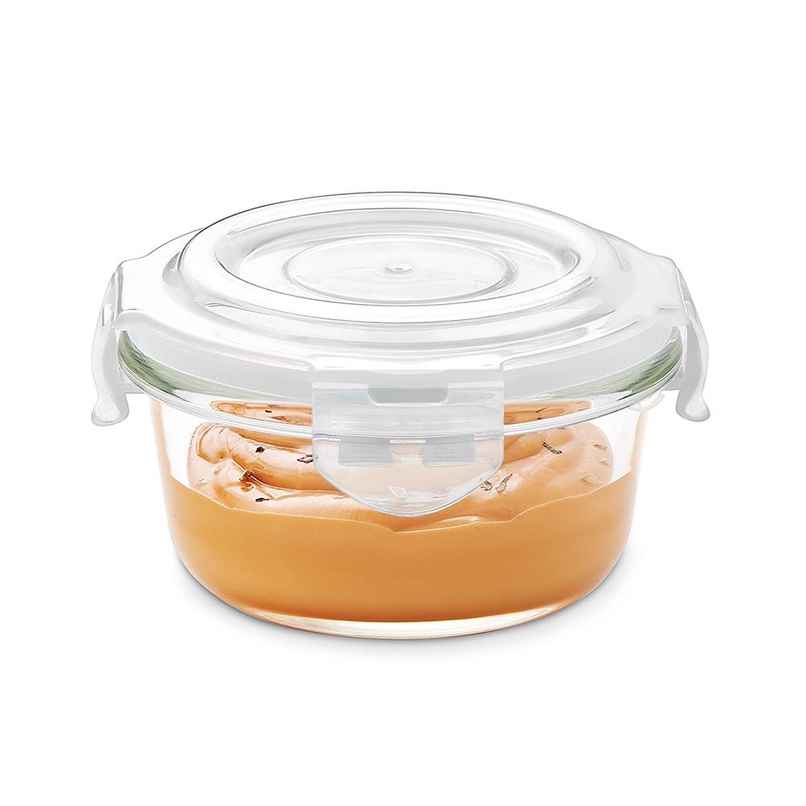 Borosil Klip N Store Storage Container With Airtight Lid (240 ml) | Borosilicate Glass