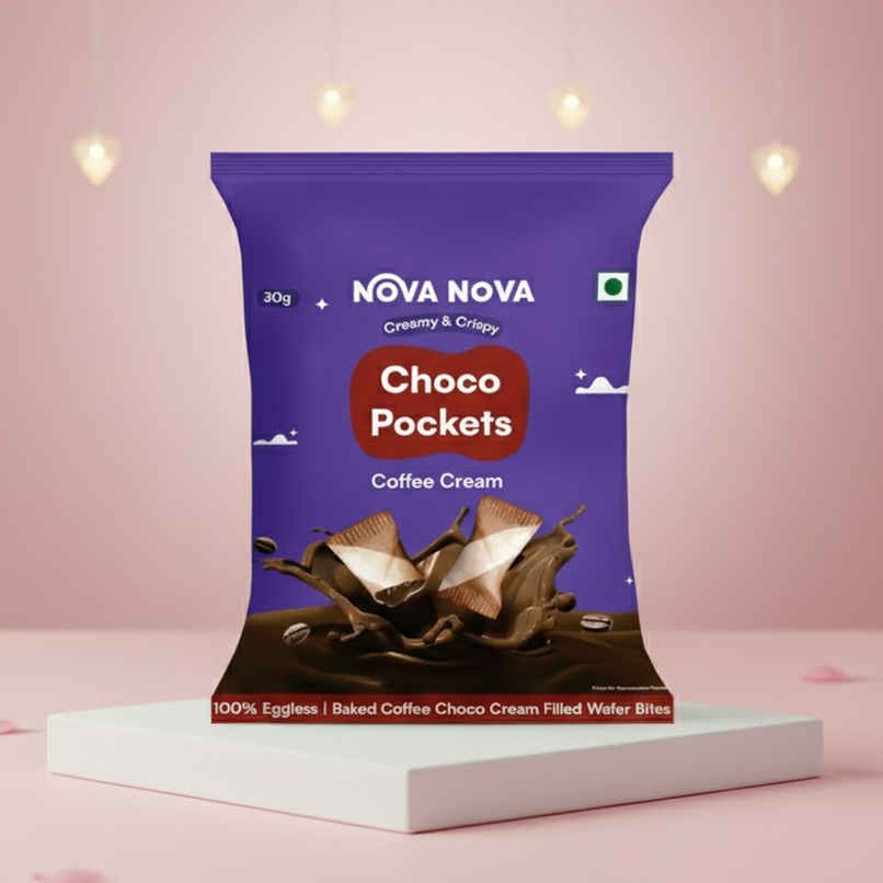 Nova Nova Choco Pockets Coffee Cream Filled Wafer Bites Nova Nova Choco Pockets Coffee Cream Filled Wafer Bites