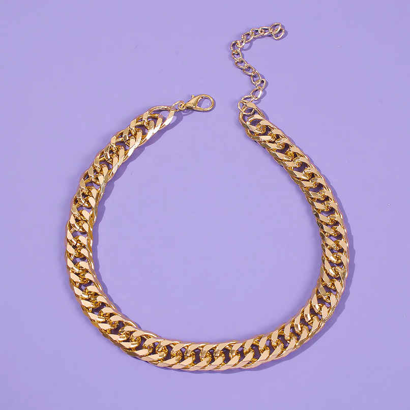 Just Lil Things Exaggerated Style Metal Twist Bucklethick Collarbone Chain | Jltn0449