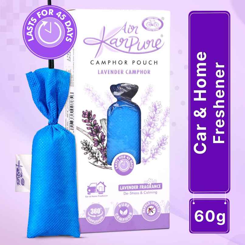 Lavender Camphor Pouch by Air Karpure |Car, Bathroom, Wardrobe & Room Freshener|From House of Cycle