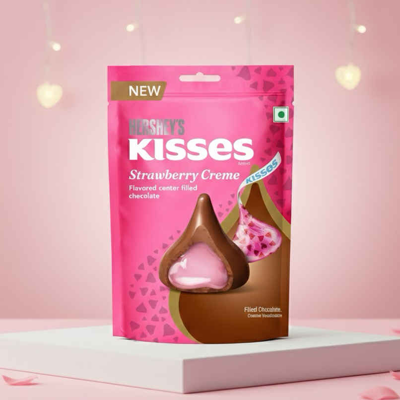 Hersheys Kisses Strawberry Creme | Flavored center filled chocolate