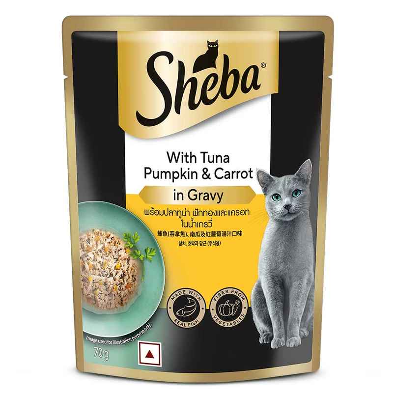 Sheba Fine Adult Tuna Pumpkin & Carrot in Gravy Wet Cat Food
