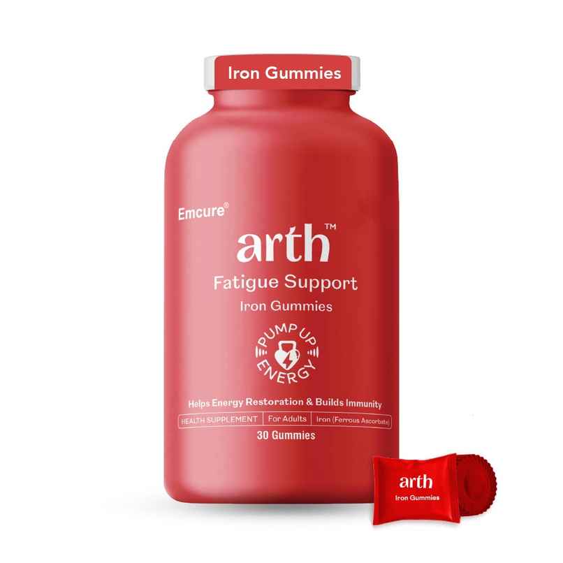 Arth By Emcure Iron Gummies | Ferrous Ascorbate & Folic Acid | Helps Anaemia & Fatigue
