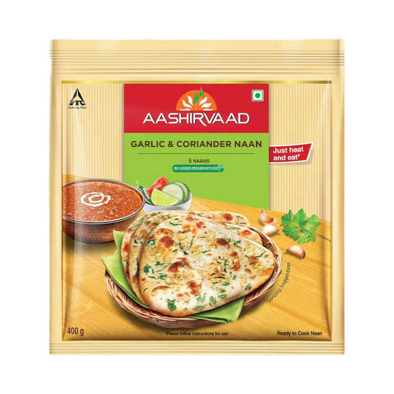 Aashirvaad Garlic and Coriander Naan Aashirvaad Garlic and Coriander Naan