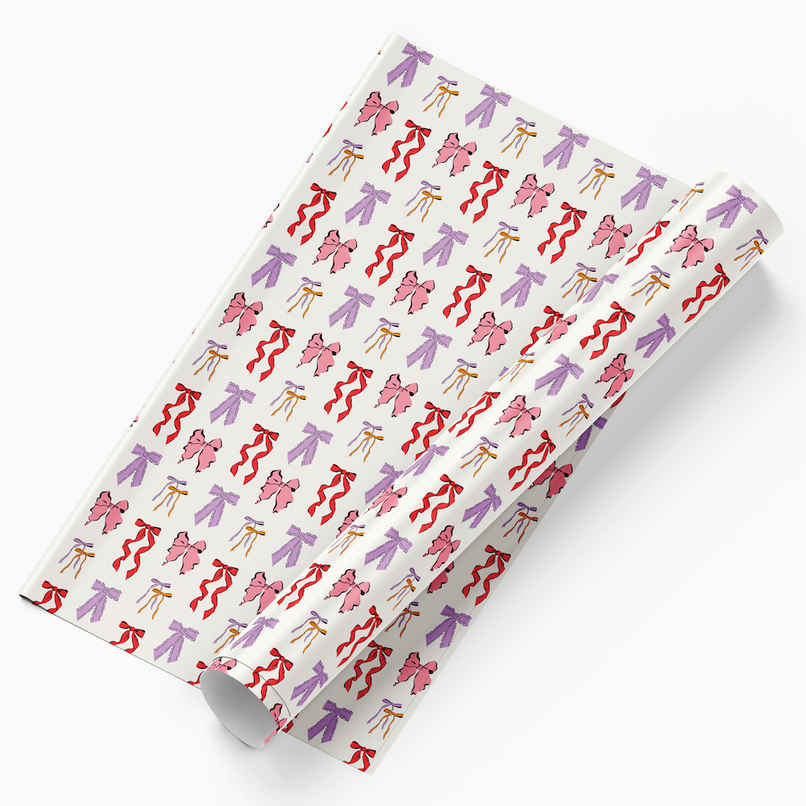 Tiger Notes Gift Wrap Bow White