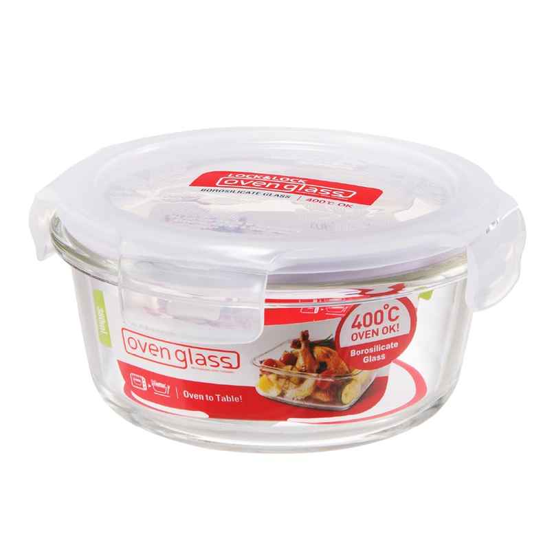 LocknLock Euro Round Bake and Store Container | Transparent - 380 ml