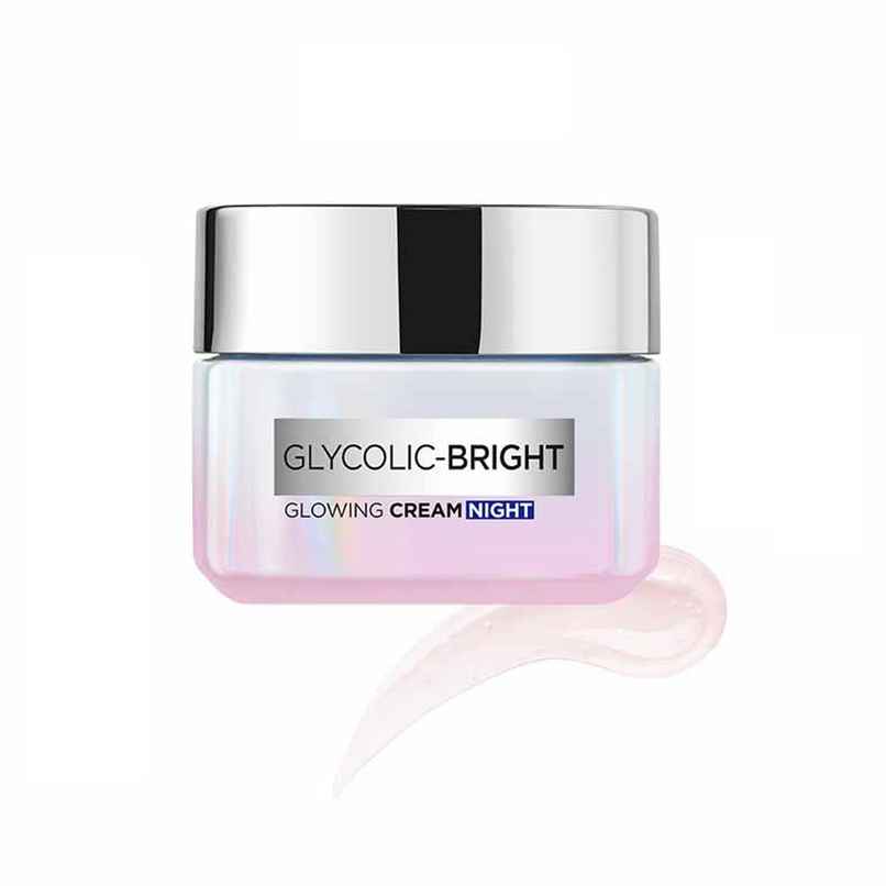 L'Oreal Paris Glycolic Bright Glowing Night Cream Overnight Cream With Glycolic Acid L'Oreal Paris Glycolic Bright Glowing Night Cream Overnight Cream With Glycolic Acid