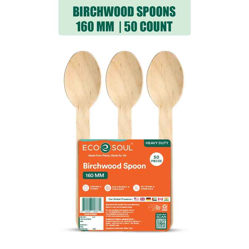 Eco Soul 160 mm | 50 Count | Disposable Spoon