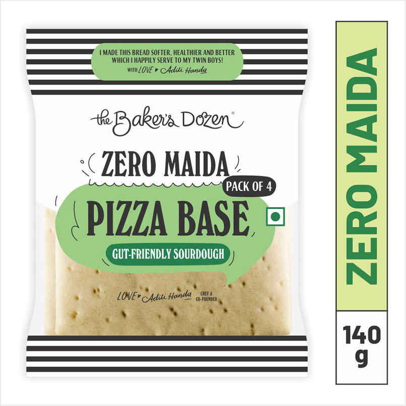 The Baker's Dozen Zero Maida Pizza Base | Made with Gut Friendly Sourdough Bread | Wholewheat