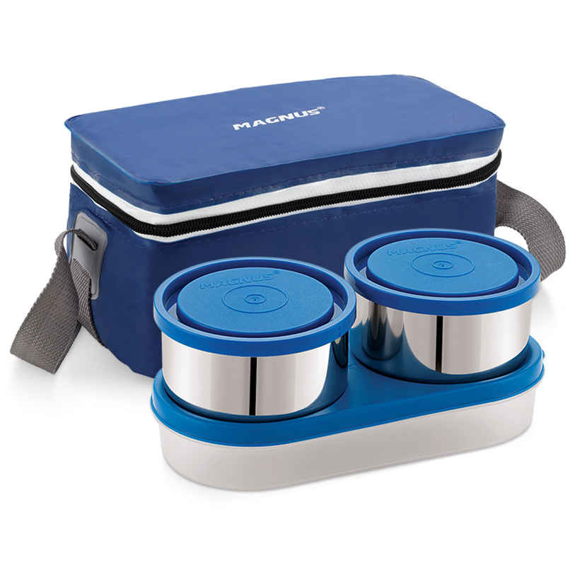 Magnus Fancy 3 Steel Lunch Box Set With Stainless Steel Washable Cover, And Stylish Carry Bag