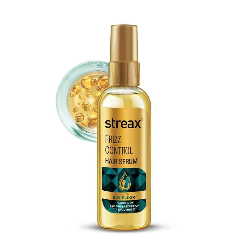 Streax Frizz-Control Hair Serum with Bio Elixir - 72H Frizz Protection, 84% Frizz Reduction