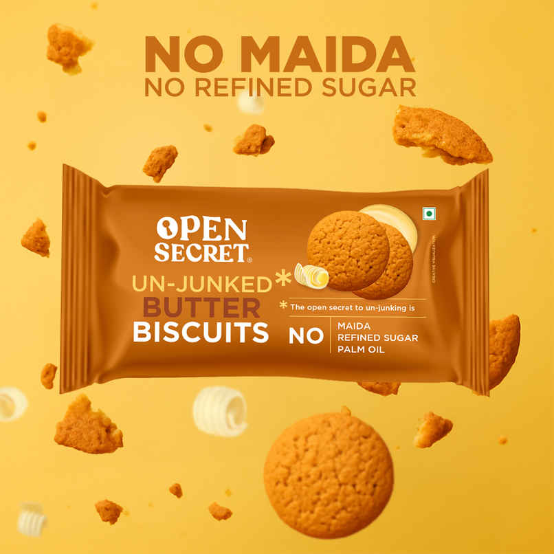 Open Secret Zero Maida Butter Biscuit | Healthy Snacks with Zero Refined Sugar & No Palm Oil