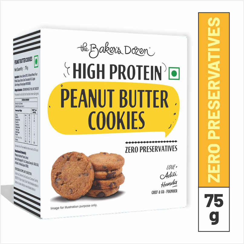 The Baker's Dozen Peanut Butter Cookies | High Protein Cookies | Premium Biscuit Handmade Cookies