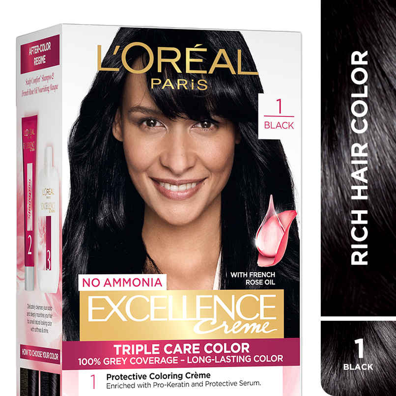 L'Oreal Paris Excellence Creme Hair Color, 1 Black