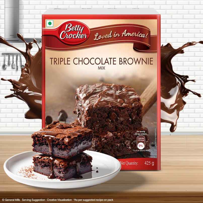 Betty Crocker Triple Chocolate Brownie Instant Cake Mix Powder | Baking Essential