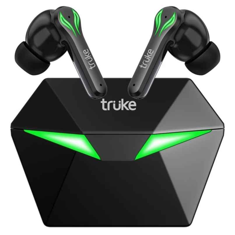 truke BTG1 Truly Wireless Bluetooth Earbuds with Game Mode, 48H Playtime, 13mm Drivers- Black
