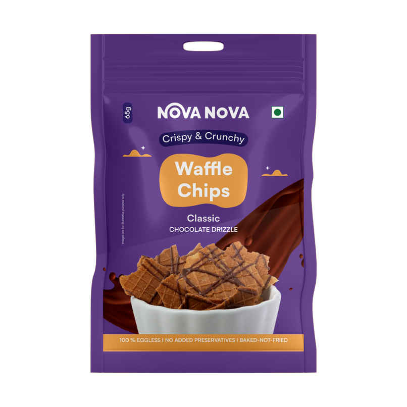 Nova Nova Waffle Chips | Classic Chocolate Drizzle Nova Nova Waffle Chips | Classic Chocolate Drizzle