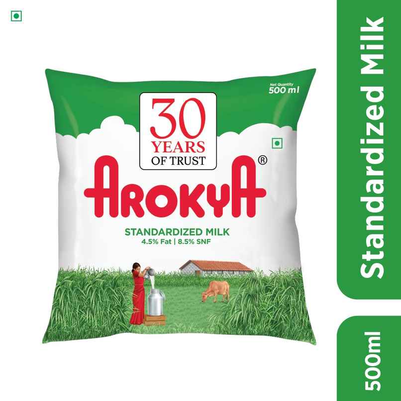 Arokya Standardized Fresh Milk | Pouch