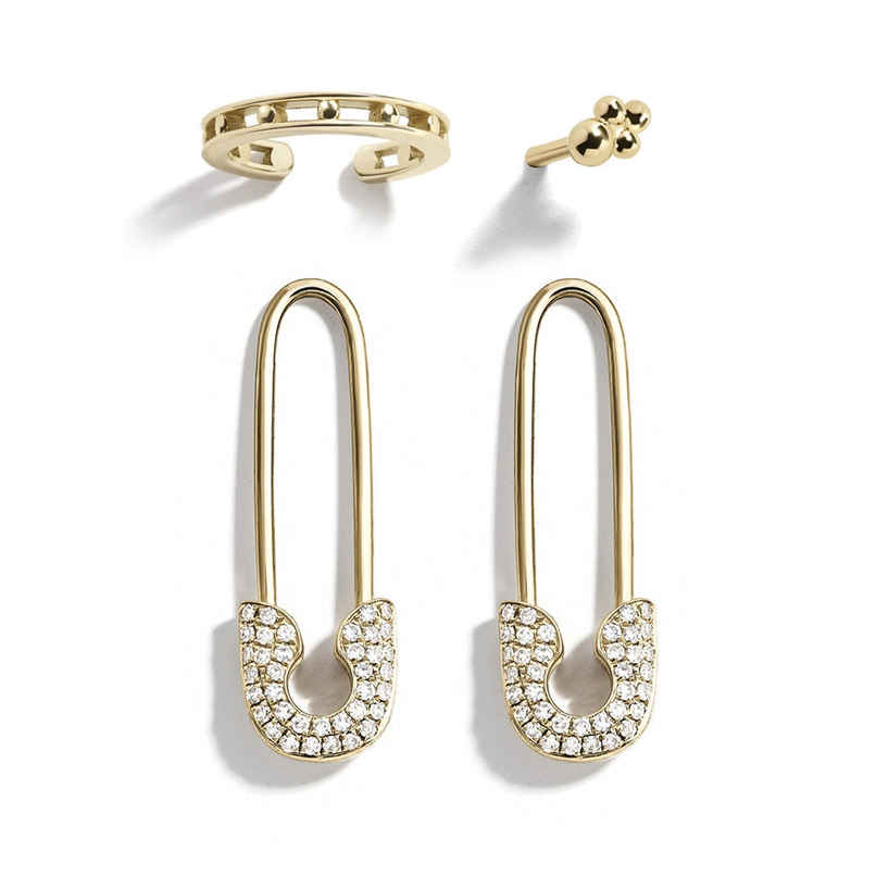 Just Lil Things Rhinestone Pearl Gold Pin Earrings | Jlt11462