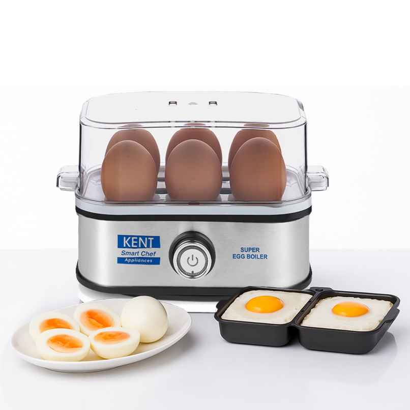 Kent Super Egg Boiler | 3 Boiling Modes | Stainless Steel Body and Heating Plate Automatic - Silver