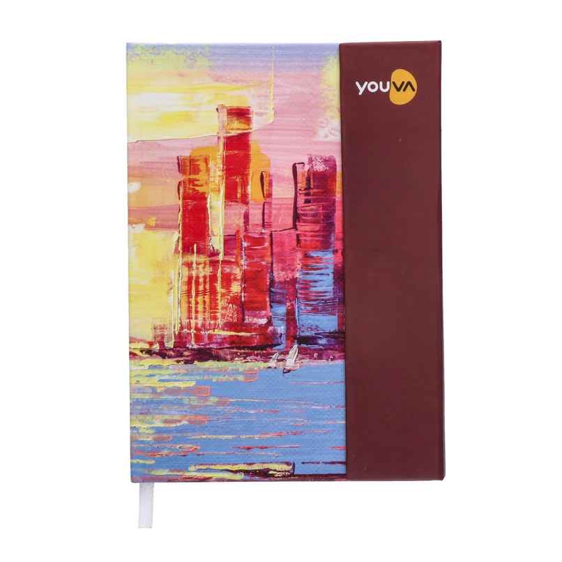 Navneet Youva Magnetic Single Line Case Bound Notebook | 192 Pages, A5 14.8 x 21 cm, Assorted