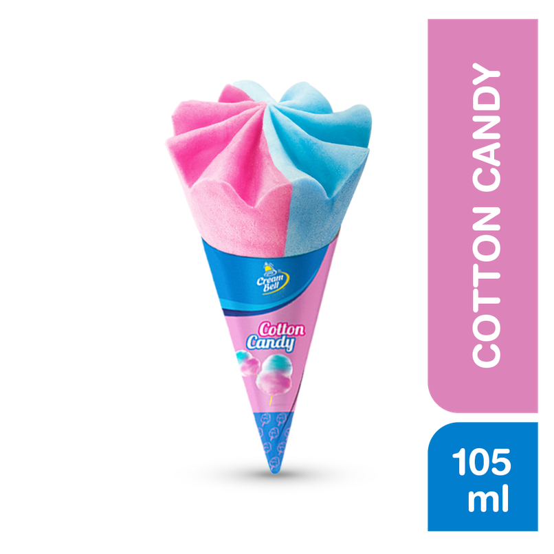 Cream Bell Cotton Candy Ice Cream Cone