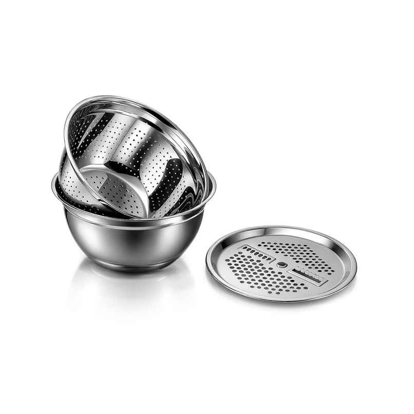 Wonderchef Modena Bowl with Strainer & Grater | SS Multi Use Wonderchef Modena Bowl with Strainer & Grater | SS Multi Use