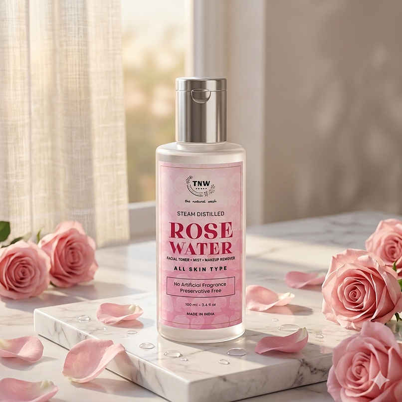 The Natural Wash Steam Distilled Rose Water for Toning & Hydrating | No Artificial Fragrance