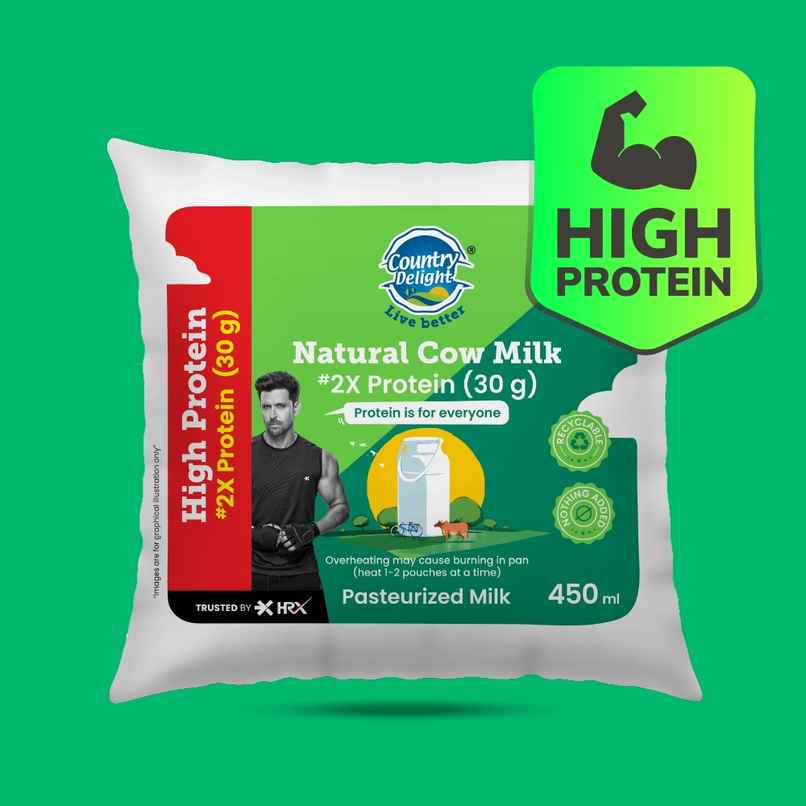 Country Delight High Protein Fresh Cow Milk | 30g Protein