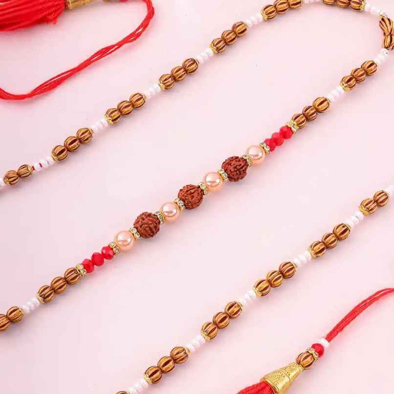 Bracelet Rakhi | Auspicious Rudraksha Bead | Religious | Pack of 1 | Floweraura Bracelet Rakhi | Auspicious Rudraksha Bead | Religious | Pack of 1 | Floweraura