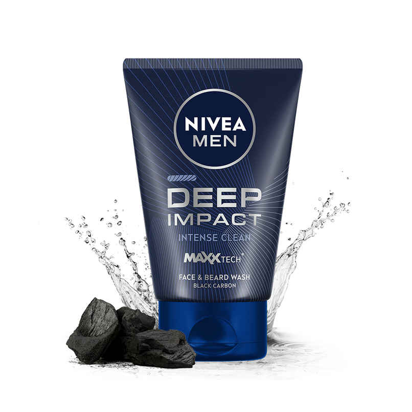 Nivea Men Face Wash Deep Impact Intense Clean For Beard & Face With Black Carbon