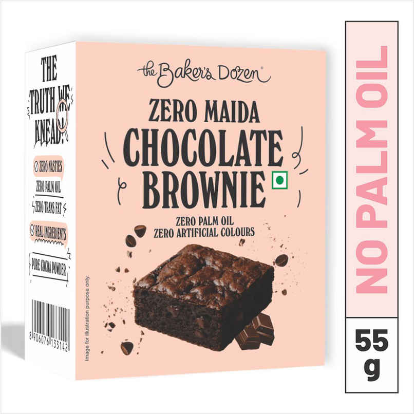 The Baker's Dozen Zero Maida Chocolate Brownie | Veg Brownie cake | Dessert | Made with Cocoa Powder