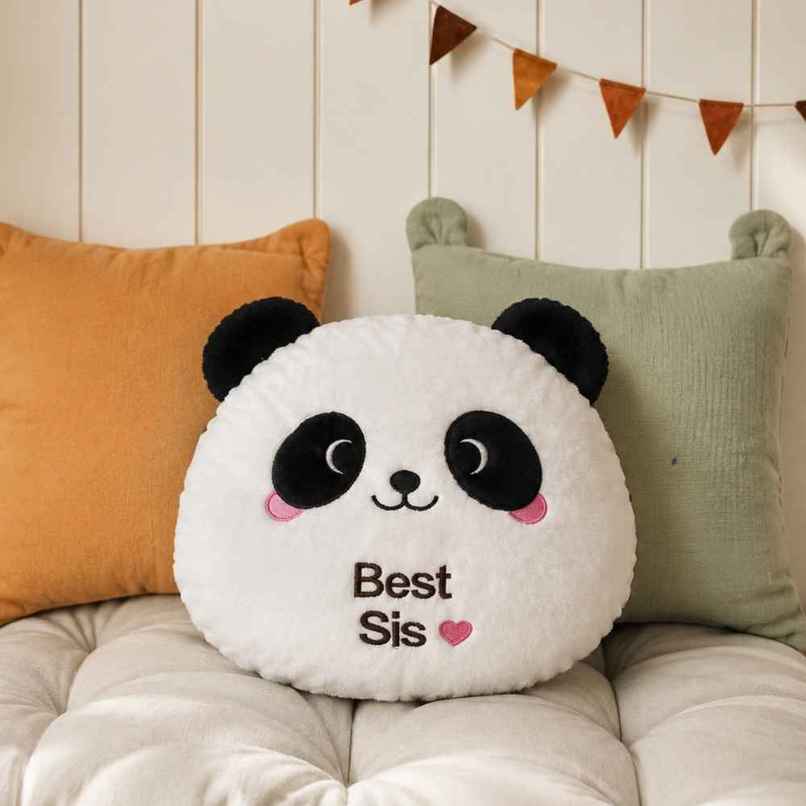 Toytales Panda Cushion Decorative Pillow - Best Sister Soft Toy Plush | Birthday & Special Occasion Gift