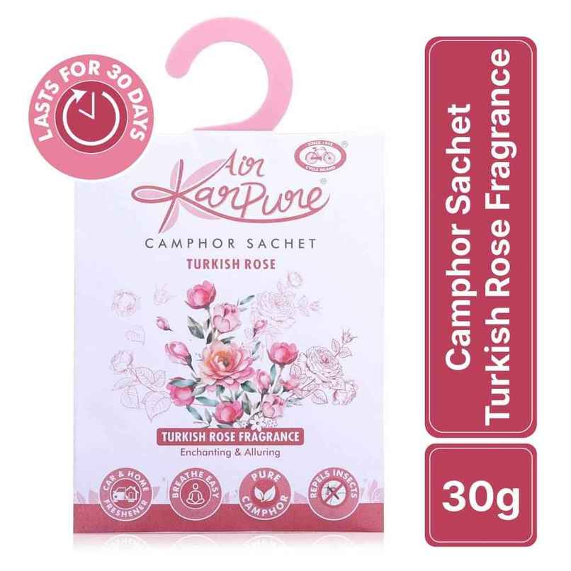 Turkish Rose Camphor Sachet by Air Karpure | Car, Bathroom & Room Freshener | From House of Cycle Turkish Rose Camphor Sachet by Air Karpure | Car, Bathroom & Room Freshener | From House of Cycle