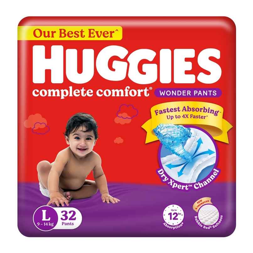 Huggies Complete Comfort Wonder Baby Diapers | Pant Style | L | 32 pcs Huggies Complete Comfort Wonder Baby Diapers | Pant Style | L | 32 pcs