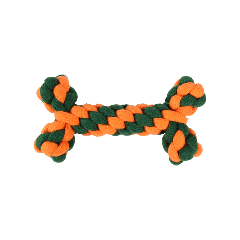 Super Pet Rope Dog Toy Bone | Orange, Green