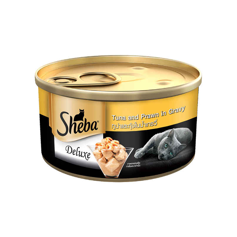 Sheba Deluxe Premium Adult Tuna and Prawns in Gravy Wet Cat Food Can Sheba Deluxe Premium Adult Tuna and Prawns in Gravy Wet Cat Food Can