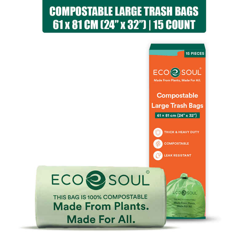 Eco Soul 24 x 32 in | 15 Count | Large Trash Bag Eco Soul 24 x 32 in | 15 Count | Large Trash Bag