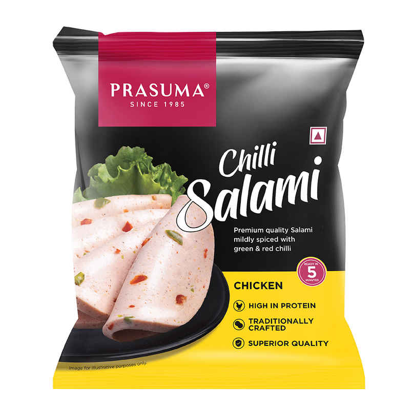 Prasuma Chicken Chilli Salami High Protein 200g | No Preservatives | Only Best Cuts | Fresh Chicken Prasuma Chicken Chilli Salami High Protein 200g | No Preservatives | Only Best Cuts | Fresh Chicken