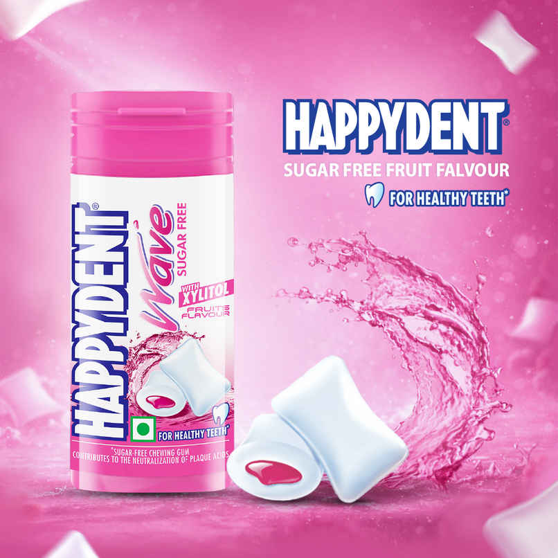 Happydent Wave Fruits Flavour Sugarfree Chewing Gum Pocket Bottle Happydent Wave Fruits Flavour Sugarfree Chewing Gum Pocket Bottle