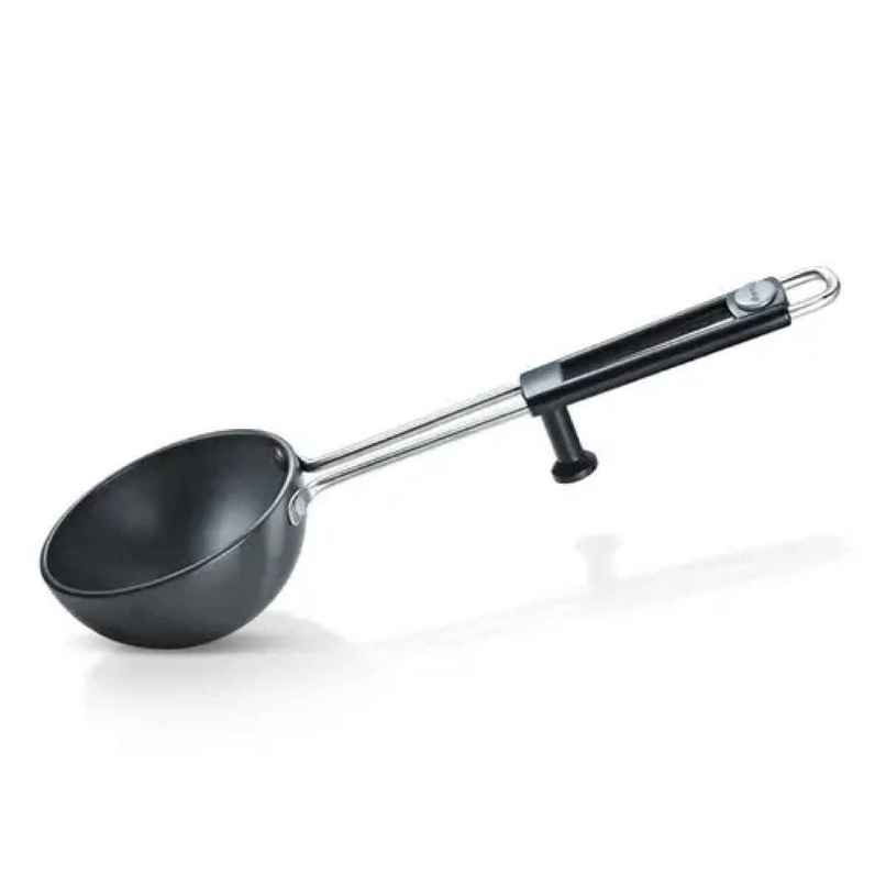 Prestige HA Cookware Tadka Pan 10cm,Sturdy Handles,In-Built Stand,2Y Warranty,Black,ISI Certified