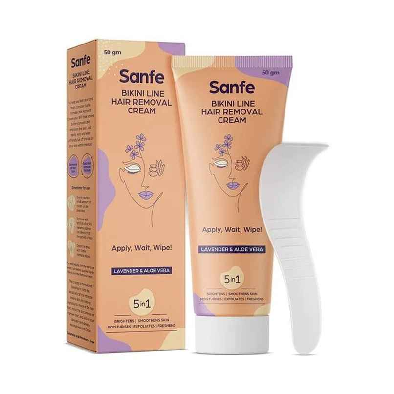 Sanfe Hair Removal Cream with Aloe Vera & Coconut Extracts Bikini Line Hair Removal